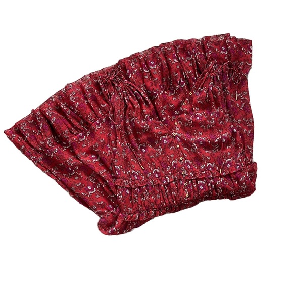 Ulla Johnson Noelle Silk Floral Sleeveless Midi Tiered Coastal Fairy Dress Sz 4 - Picture 15 of 16